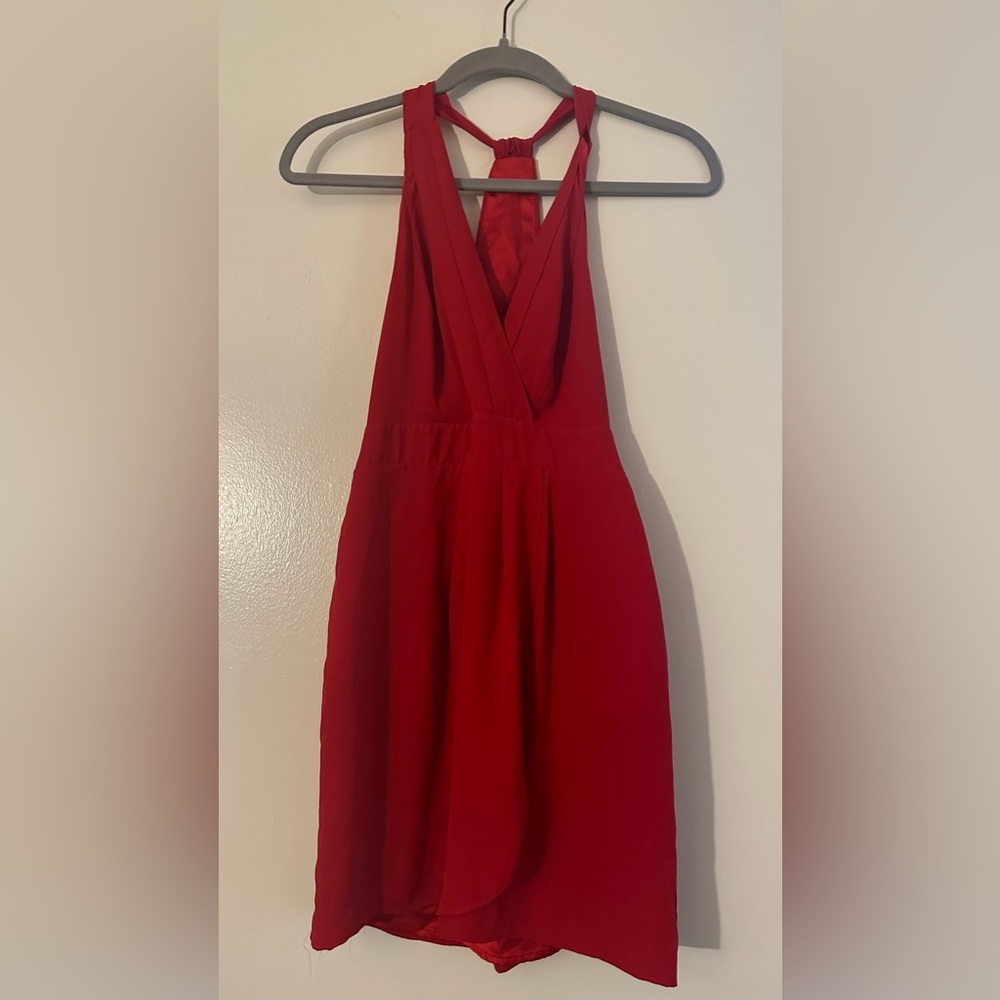Express Red Low-Cut A-line Cocktail Dress - With Pockets! XS